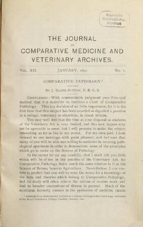 The Journal of comparative medicine and veterinary archives. 12, 12. 1891