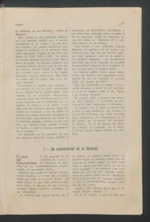 I - La organización de la Victoria.