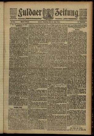 Erste Ausgabe vom Samstag, den 15. Juni 1912.