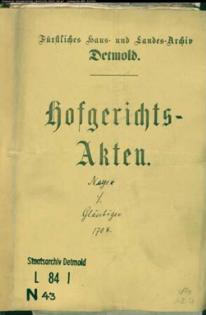 Neyer, Ludwig zu Barntrup gegen Gläubiger