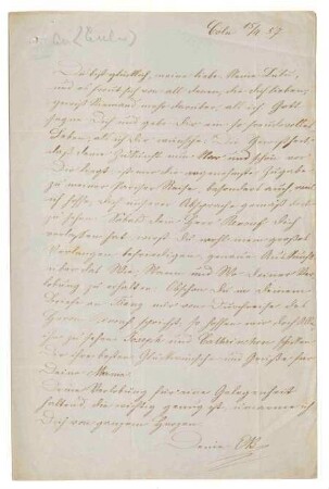 Acht Briefe von unbekannten Absendern an Ludovica, zwei undatierte Briefe von Claudia Brentano an ihre ältere Schwester Ludovica (Lulu) Le Page Renouf
