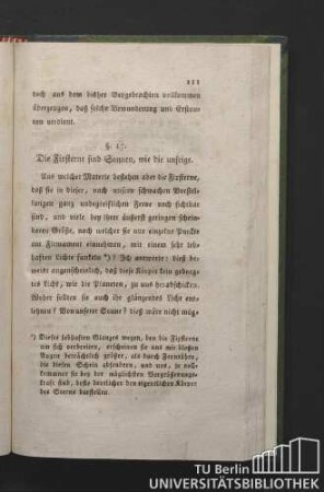 §. 17. Die Fixsterne sind Sonnen, wie die unsrige.