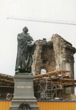 Dresden-Altstadt Wiederaufbau der Frauenkirche, aufgenommen 1995