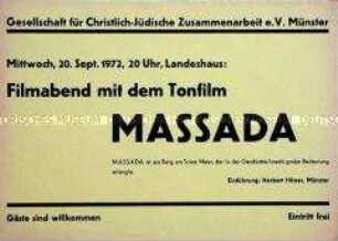 Maueranschlag zur Ankündigung des Films "Massada"