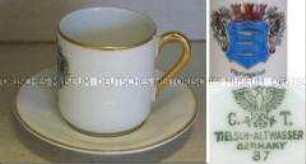 Andenkentasse mit Untertasse