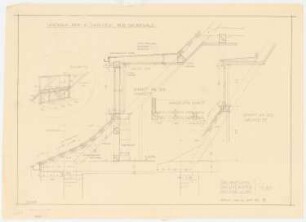 Haus Jansen, Berlin-Grunewald: Dachgeschoss, Gaube an der Gartenfront: Grundriss, Querschnitte 1:10