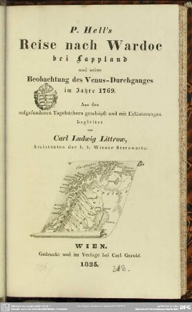P. Hell's Reise nach Wardoe bei Lappland und seine Beobachtung des Venus-Durchganges im Jahre 1769