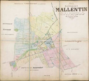 N°; Charte von der Dorffeldmark Mallentin. D.A. Grevesmühlen