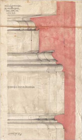 Voit, August von; München; Botanischer Garten - Palmenhaus - Gurtgesims (Schnitt)