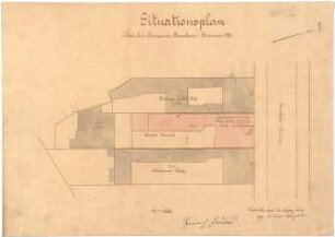 Billing, Hermann; Karlsruhe, Amalienstr. 59 / Leopoldstr. 7c; Billing und Vittali, Büro und Atelierhaus - Lageplan