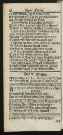 Der XI. - XX. Psalm. = Psalmus XI. - XX.