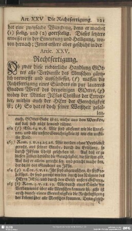 Artic. XXV. Rechtfertigung