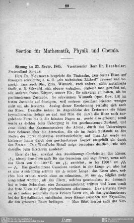 Section für Mathematik, Physik und Chemie