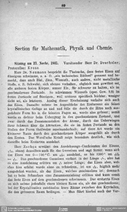 Section für Mathematik, Physik und Chemie