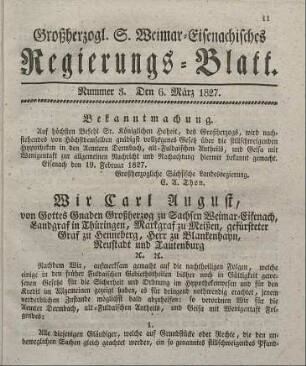 Nr. 3 : 6. März 1827