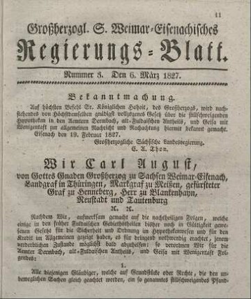 Nr. 3 : 6. März 1827