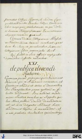 [fol. 17] De publica docendi ratione