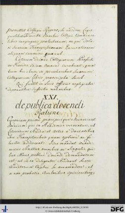 [fol. 17] De publica docendi ratione