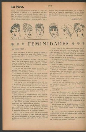 Feminidades : Un tema viejo...