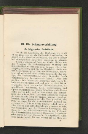 A. Allgemeine Anästhesie.