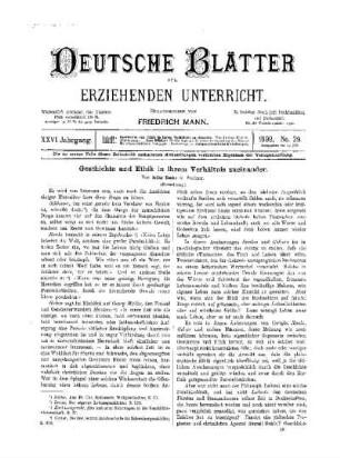 Geschichte und Ethik in ihrem Verhältnis zueinander : (Fortsetzung)