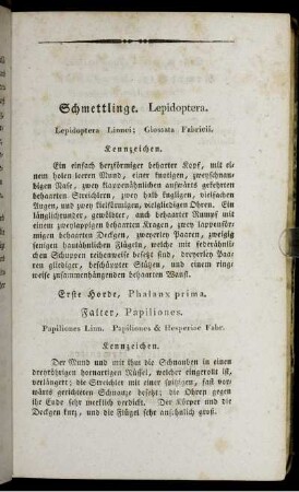 Schmettlinge. Lepidoptera.
