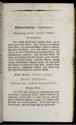 Schmettlinge. Lepidoptera.