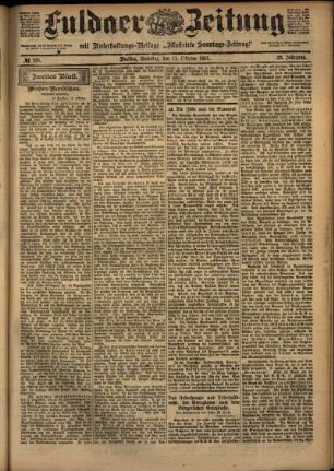 Zweite Ausgabe vom Samstag, den 12. Oktober 1901.