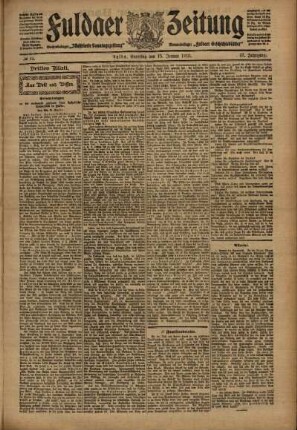 Dritte Ausgabe vom Samstag, den 15. Januar 1910.