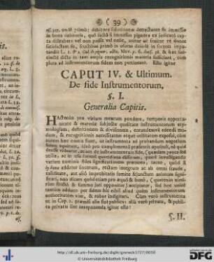 Caput IV et Ultimum.