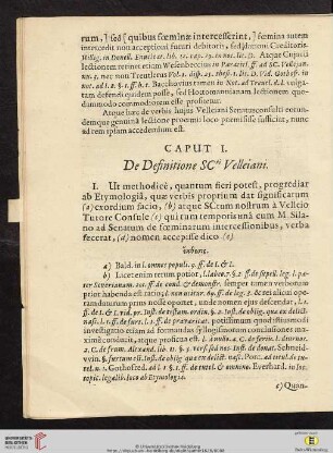 Caput I: De Definitione SCti Velleiani