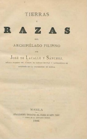 Tierras y razas del archipiélago Filipino