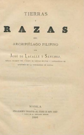 Tierras y razas del archipiélago Filipino