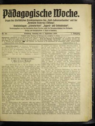 Zur Reform des Aufsatzunterrichtes : 1. Was ist freier Aufsatz?