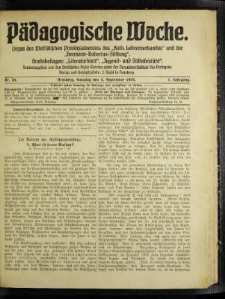 Zur Reform des Aufsatzunterrichtes : 1. Was ist freier Aufsatz?