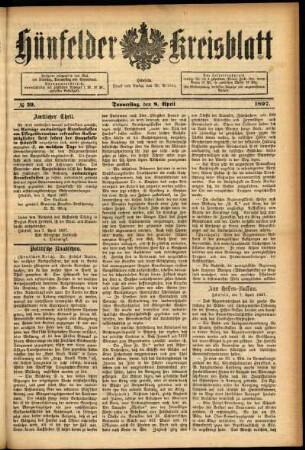 Ausgabe vom Donnerstag, den 08. April 1897.
