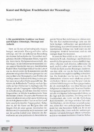 Kunst und Religion: Fruchtbarkeit der Wesensfrage