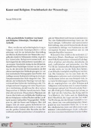 Kunst und Religion: Fruchtbarkeit der Wesensfrage