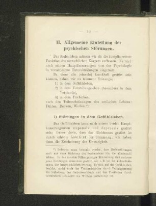 II. Allgemeine Einteilung der psychischen Störungen.