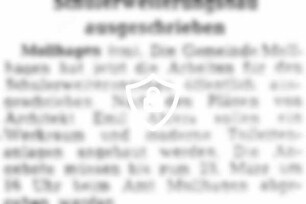 Schulüberweiterungsbau ausgeschrieben