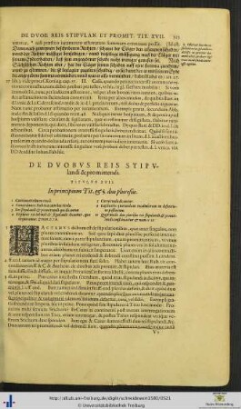 Titulus XVII. De duobus reis stipulandi & promittendi.