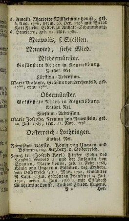 Obermünster. - Stablo und Malmedy.