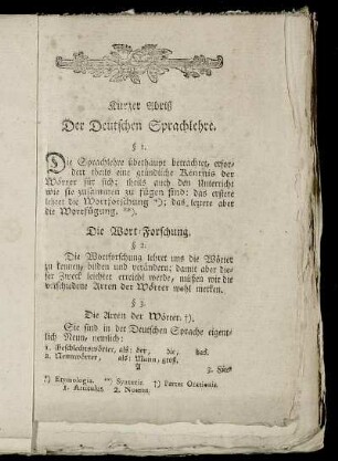 Kurzer Abriß Der Deutschen Sprachlehre.