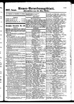 907. Ausgabe. Mittwoch, 15. März 1916