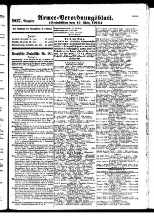 907. Ausgabe. Mittwoch, 15. März 1916