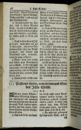 (5.) Paßions-Lieder, vom Leiden und Sterben Jesu Christi