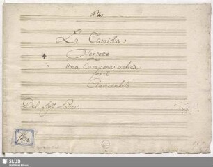 La Camilla. Excerpts - Mus.4259-F-25 : V (3), cemb : Arr
