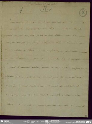 Eigenh. Brief von Amable-Guillaume-Prosper Brugière de Barante an August Wilhelm von Schlegel, St. Petersburg, 23.06.1836