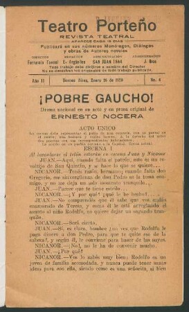 1920000400: ¡Pobre gaucho! : drama nacional en un acto