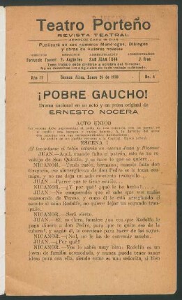 1920000400: ¡Pobre gaucho! : drama nacional en un acto
